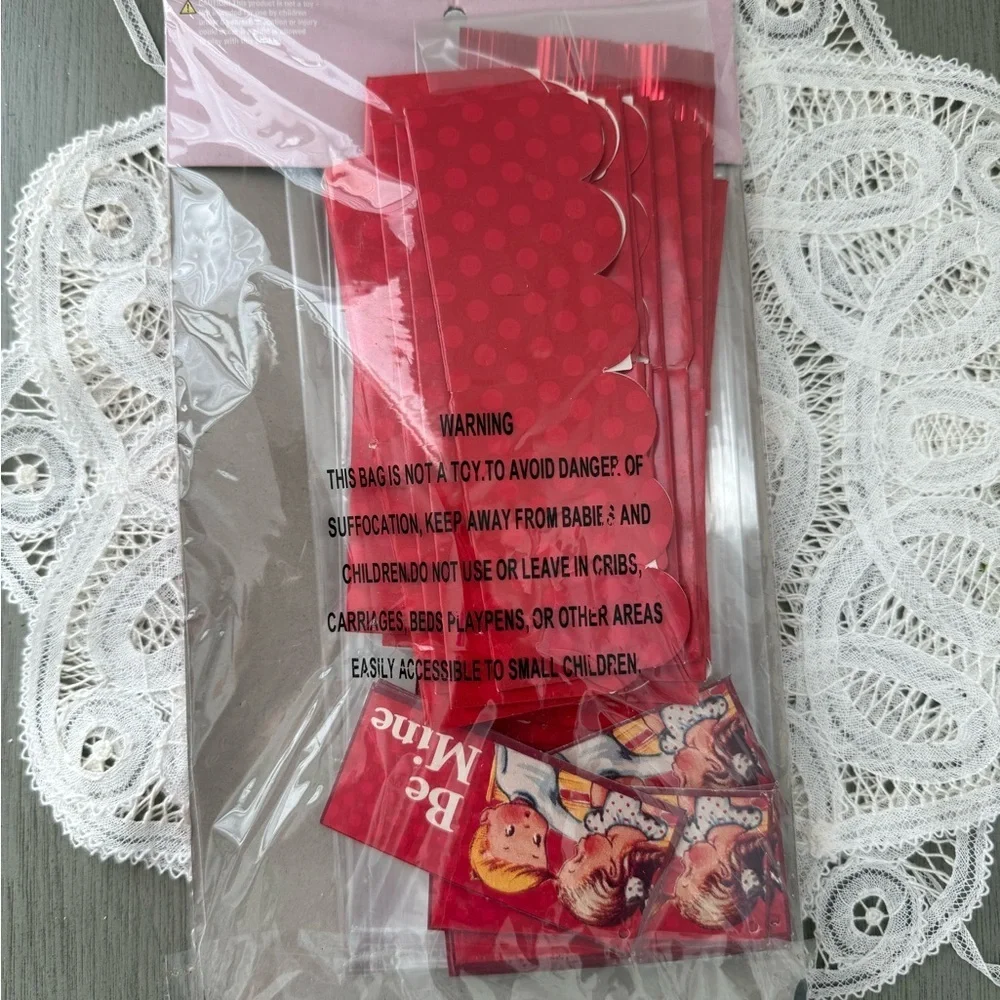 Vintage inspired Valentines Day treat bags New